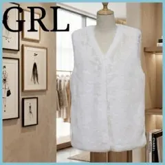 GRL グレイル エコファーベスト ホワイト 白 Mサイズ ゆったり 完売品