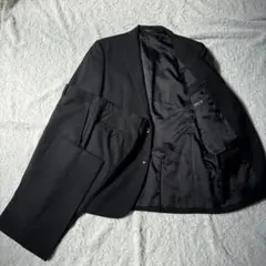 COMME CA ISM コムサイズム ブラック ストライプ ビジネススーツ