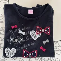 Mezzo Piano リボン刺繍 長袖カットソー140