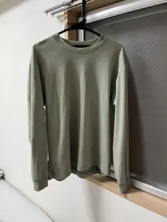 UNIQLO エアリズムコットンクルーネック Lサイズ オリーブグリーン