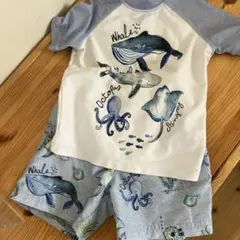 クジラ・タコデザイン水着セット　NEXT 90