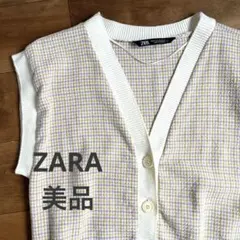 ZARA チェック柄ニットベスト