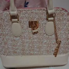 春物　美品CECIL McBEE☆ピンクツイードハンドバッグ
