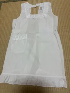 レース付き白割烹着　袖なし