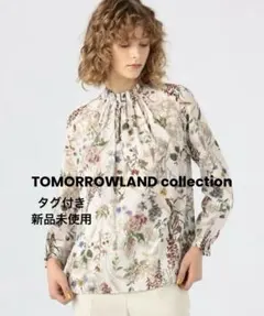 ★本日限定お値下げ最終価格★ インクリーズフラワープリント ネックタックブラウス