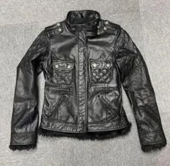 平成ギャル y2k グランジ レザー ジャケット アウター 本革 着用画あり