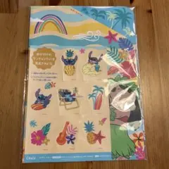 未使用　リロ＆スティッチ　ペーパーランチョマット ステッカー付　オイシックス