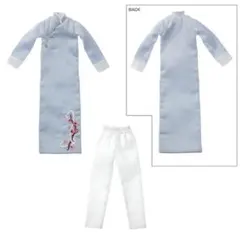 水色のチャイナドレス風ドール服