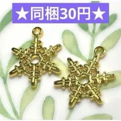 ☆メタルチャーム 雪の結晶 2個セット☆ハンドメイド素材 アクセサリーパーツ