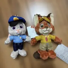 ニック＆ジュディ　ズートピア　ぬいぐるみキーチェーン　幼少期　2体セット