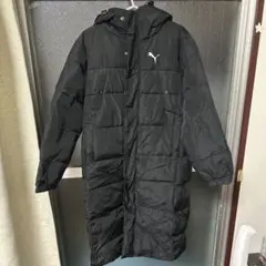 PUMA ブラック ロングダウンコート