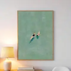 水泳 プール 夏 海 ミント グリーン ミニマル アートポスター おしゃれ