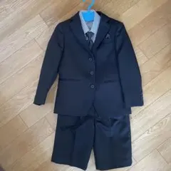 フォーマルスーツ 120cm 黒 ストライプシャツ付き