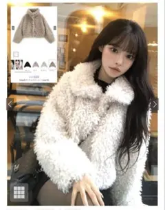 グレイル　2Way襟プードルファーコート　ask79