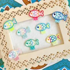 名札付けワッペン2枚セット【お魚】　色が選べます　通園通学　お名前ワッペン