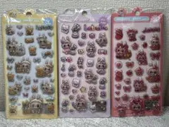 ラブブ　立体シール　3D ぷくぷくシール　ボンボンドロップ 3枚セット