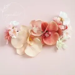 アーティフィシャルフラワー 胡蝶蘭 桜 髪飾り ヘッドドレス ピンク⑦