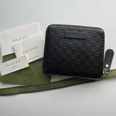 【美品】 568 GUCCI グッチ マイクロ シマ 2つ折り 財布