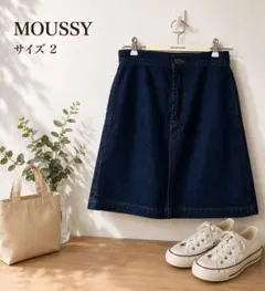 MOUSSY デニムスカート インディゴ Aライン サイズ2のサムネイル