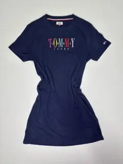 TOMMY JEANS ワンピース ネイビー 刺繍 ストリート カジュアル S
