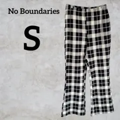 美品✨No Boundaries 【S】チェック柄 フレアパンツ ウエストゴム