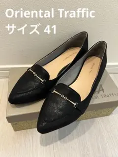 【美品】Oriental Traffic ビットヒールポインテッドトゥパンプス