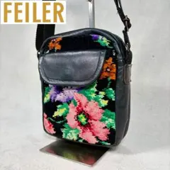 【美品✨】フェイラー　シェニール織　花柄　ショルダー　コンパクト　ミニバッグ