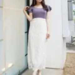 マーキュリーデュオ　レースロングスカート 白