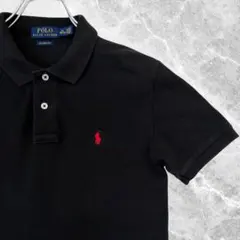 美品 90s ポロバイラルフローレン 鹿の子ポロシャツ 黒 LL