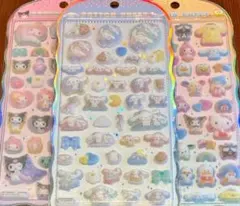 【正規品】コットンパフィーシール　サンリオ　3種　マイメロ　クロミ　シナモロール