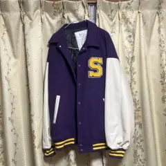 紫色 スタジャン S刺繍