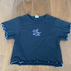 ANAP KIDS ブラック フリル袖 Tシャツ 130