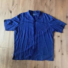 L レア ラルフローレン clayton 開襟 リネンコットン 花 シャドー