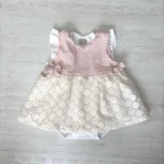 プティマイン ワンピース＆ロンパースセット　ピンク　2点セット