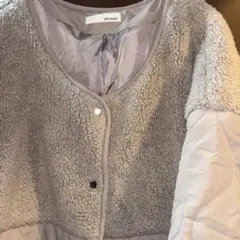 ワールド　ボアキルティングジャケット グレー