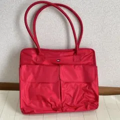 新品 トミーヒルフィガー ハンドバッグ ボストンバッグ 赤 スマホケース付き