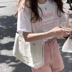 GRL 刺繍入り ピンク ホワイトTシャツ