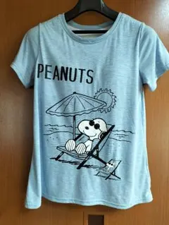 PEANUTS スヌーピーパット付き 半袖Tシャツ ライトブルーのサムネイル