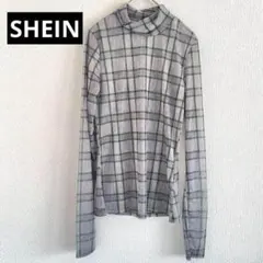 【シーイン】美品✨シアー　ハイネック　タータンチェック　長袖　1360