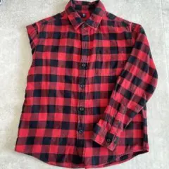 UNIQLO赤チェックシャツ130