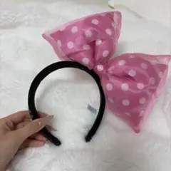 東京ディズニーリゾート ミニー カチューシャ ピンク 水玉