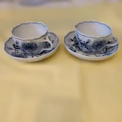 館林陶宗 陶宗窯 伊万里 肥前有田焼 染錦藤絵文 カップ＆ソーサー 2客