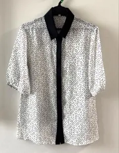 【超美品】ナラカミーチェ　ハート♡ドットブラウス 白黒 半袖 Ⅰのサムネイル