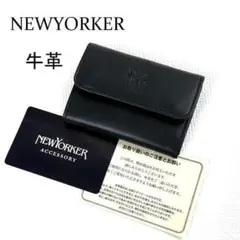 新品NEWYORKER 牛革 名刺入れ カードケース 黒 レザー ニューヨーカーのサムネイル