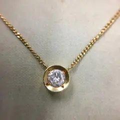 K18WG ダイヤ0.05ct ビーチサンダル ネックレス 40cm 夏モチーフ 