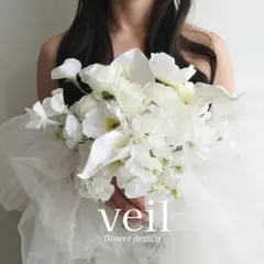 ウェディングブーケ　造花　結婚式　前撮りブーケ　白　ホワイト　緑　バラ　挙式