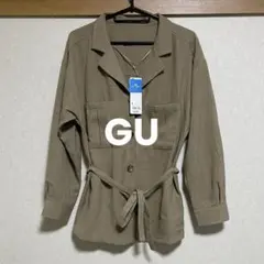 新品★GU オープンカラーダブルポケットシャツ S ☆速乾素材のサムネイル
