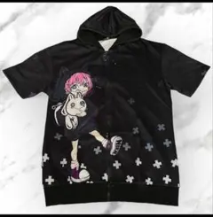 ♛ NIER フード付き ジップアップ パーカー 半袖 擬似化 NIERくん
