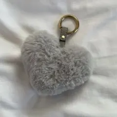 ハート型ファーチャーム　バッグチャーム