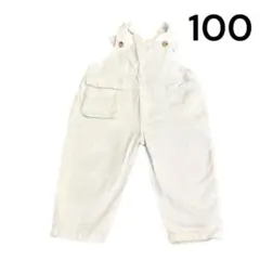 未使用　キッズ　オーバーオール　ホワイト　白　100 韓国